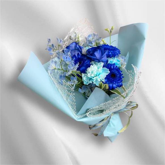お取り寄せ オリジナルフラワー ブルー系の花束｜花キューピット