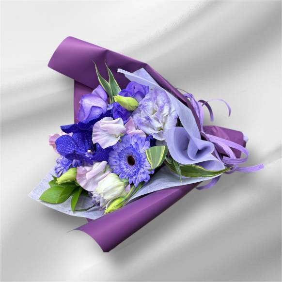 お取り寄せ オリジナルフラワー 紫系の花束｜花キューピット