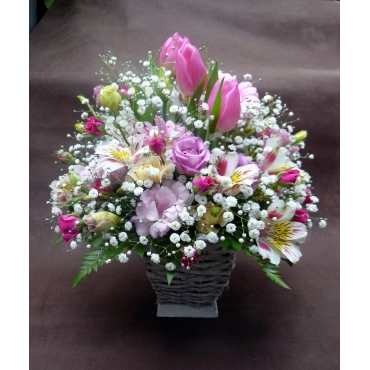 花かんむりピンクスペシャル かすみ草ミックス 花ピン 花かんむり♡ピンクスペシャル♡かすみ草ミックス 花ピン