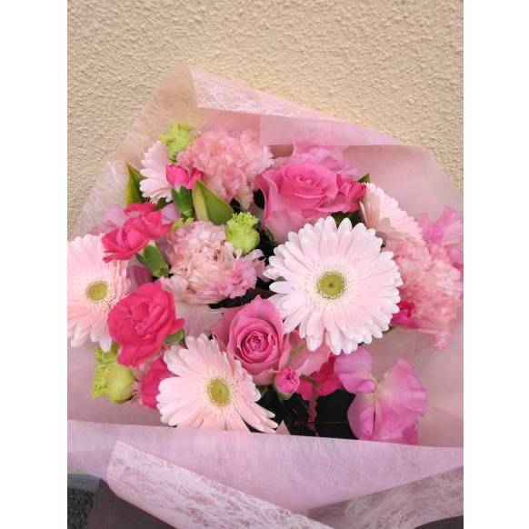一般カテゴリー,ピンクのガーベラ花束,ますかわ花店