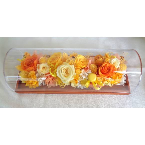 一般カテゴリー,プリザのフラワーロールケーキ・黄色オレンジ,緑花園
