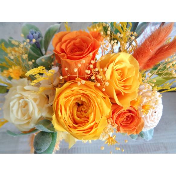 一般カテゴリー,プリザ・和モダン雅( 黄),緑花園