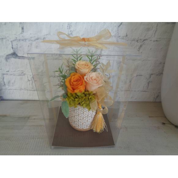 一般カテゴリー,プリザ・和モダンオレンジ色,緑花園