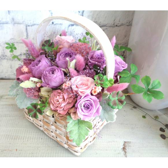 一般カテゴリー,プリザバスケット／ゴージャス・パープル,緑花園