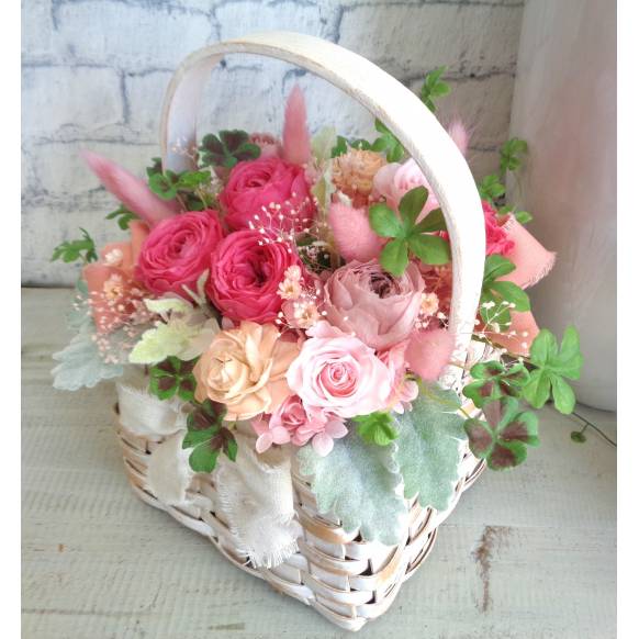 一般カテゴリー,プリザバスケット/ゴージャス・ピンク,緑花園