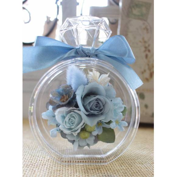 一般カテゴリー,香水瓶プリザーブドアレンジ/ブルー,アグレアーブル花や