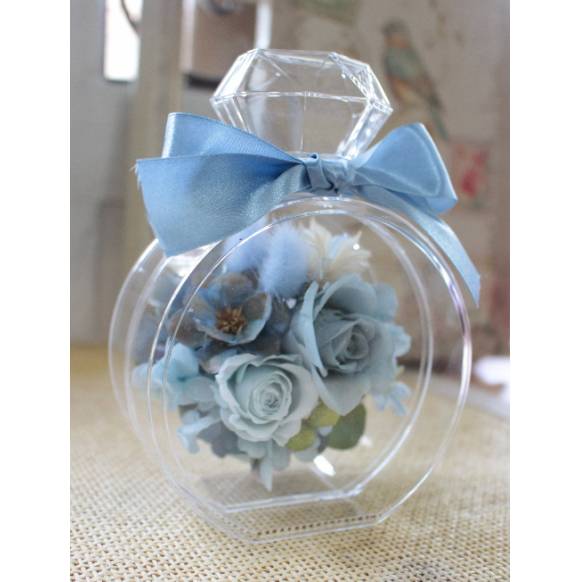 一般カテゴリー,香水瓶プリザーブドアレンジ/ブルー,アグレアーブル花や