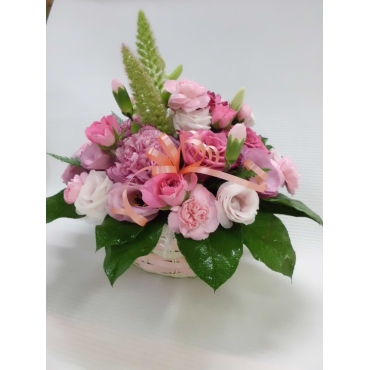 おまかせアレンジメント ピンク インターネット花キューピット フラワーギフト 手渡し