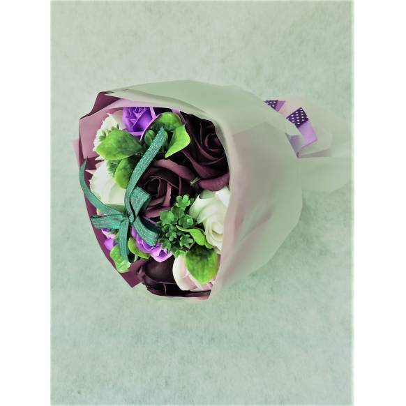 ソープフラワーの花束 紫 インターネット花キューピット お取り寄せフラワーギフト ソープフラワーの花束 紫 インターネット花キューピット お取り寄せフラワーギフト